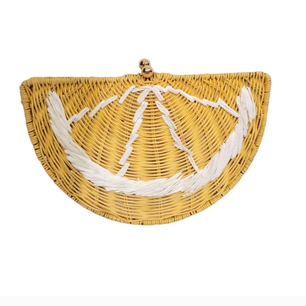 Tabitha Brown X Target citrus lemon rattan clutch